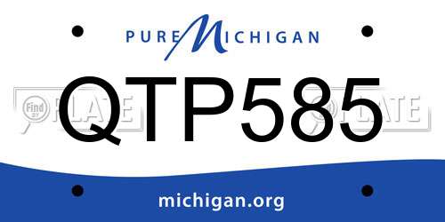 QTP585 Michigan License Plate