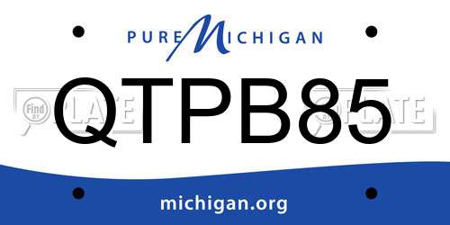 QTPB85 Michigan License Plate