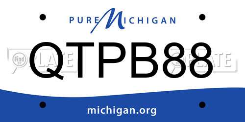 QTPB88 Michigan License Plate