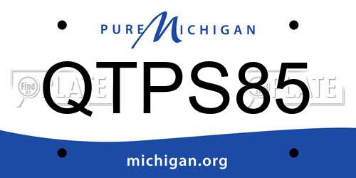 QTPS85 Michigan License Plate