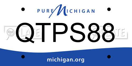 QTPS88 Michigan License Plate