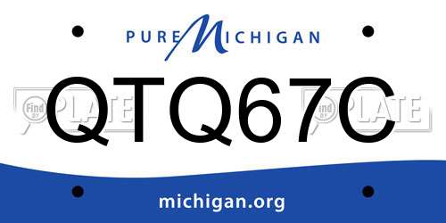 QTQ67C Michigan License Plate