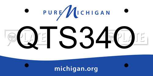 QTS34O Michigan License Plate