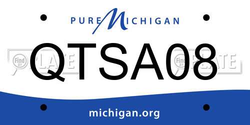 QTSA08 Michigan License Plate