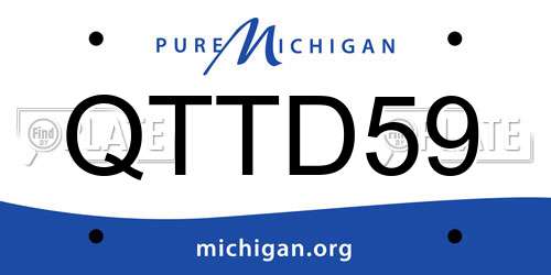 QTTD59 Michigan License Plate
