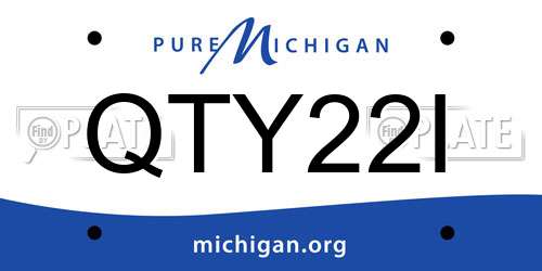 QTY22I Michigan License Plate