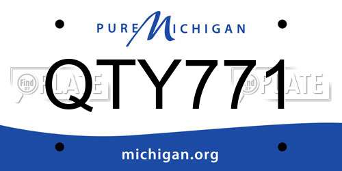 QTY771 Michigan License Plate