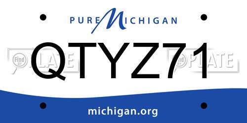 QTYZ71 Michigan License Plate