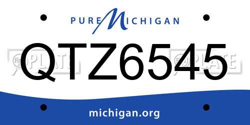 QTZ6545 Michigan License Plate