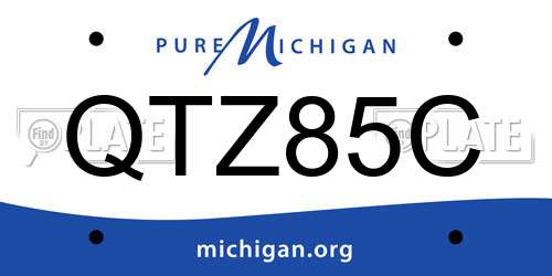 QTZ85C Michigan License Plate