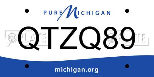 QTZQ89 Michigan License Plate