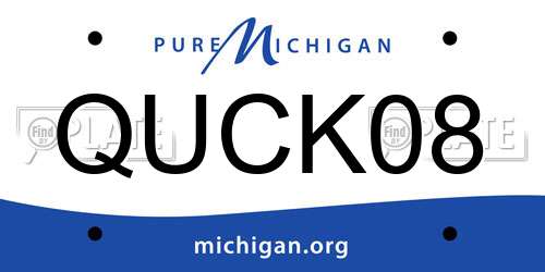 QUCK08 Michigan License Plate