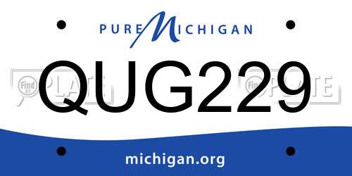 QUG229 Michigan License Plate