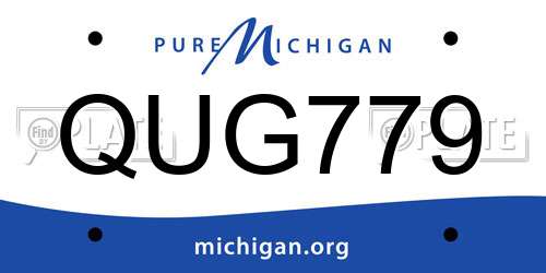 QUG779 Michigan License Plate