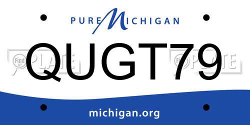 QUGT79 Michigan License Plate