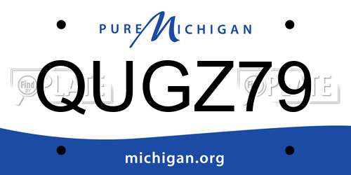 QUGZ79 Michigan License Plate
