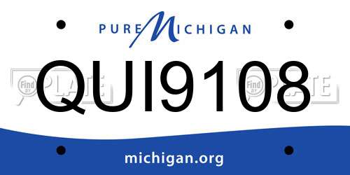QUI9108 Michigan License Plate