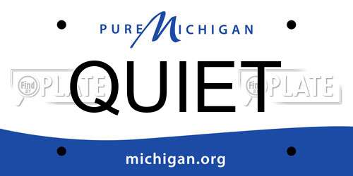 QUIET Michigan License Plate