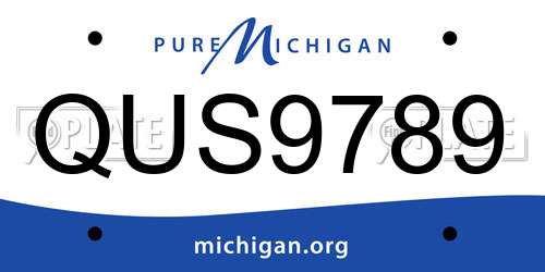QUS9789 Michigan License Plate
