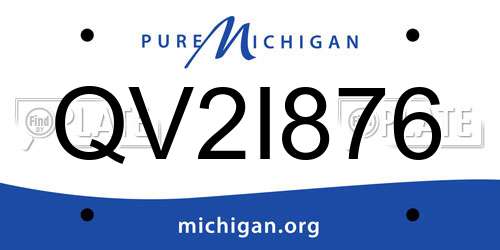 QV2I876 Michigan License Plate