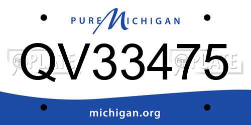 QV33475 Michigan License Plate