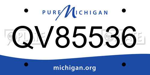 QV85536 Michigan License Plate