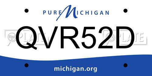 QVR52D Michigan License Plate