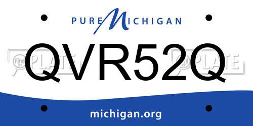QVR52Q Michigan License Plate