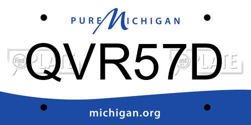 QVR57D Michigan License Plate