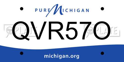 QVR57O Michigan License Plate