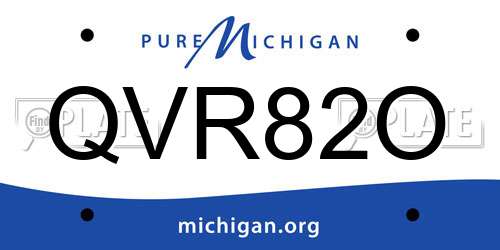 QVR82O Michigan License Plate