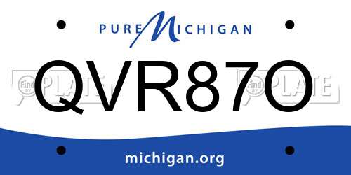 QVR87O Michigan License Plate