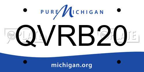 QVRB20 Michigan License Plate