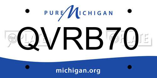 QVRB70 Michigan License Plate