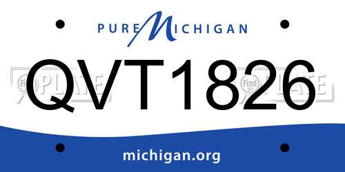 QVT1826 Michigan License Plate