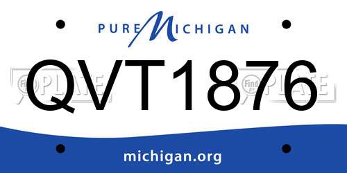QVT1876 Michigan License Plate