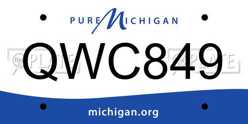 QWC849 Michigan License Plate