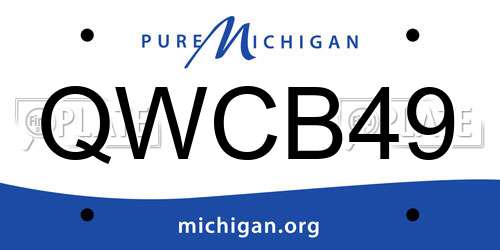 QWCB49 Michigan License Plate