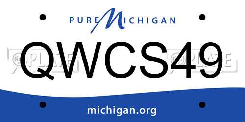 QWCS49 Michigan License Plate