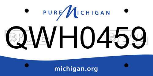 QWH0459 Michigan License Plate