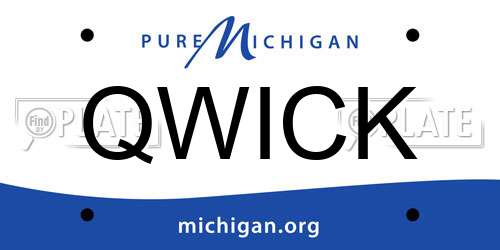 QWICK Michigan License Plate