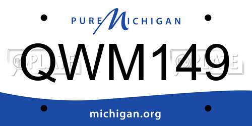 QWM149 Michigan License Plate