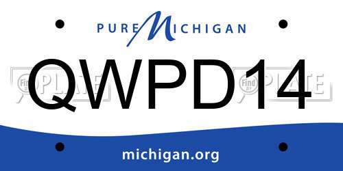 QWPD14 Michigan License Plate