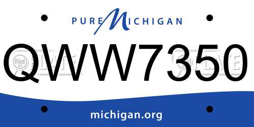 QWW7350 Michigan License Plate