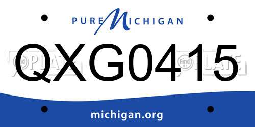 QXG0415 Michigan License Plate