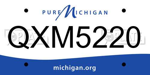 QXM5220 Michigan License Plate