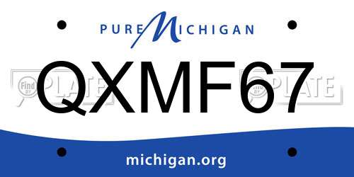 QXMF67 Michigan License Plate