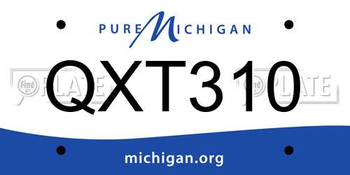 QXT310 Michigan License Plate