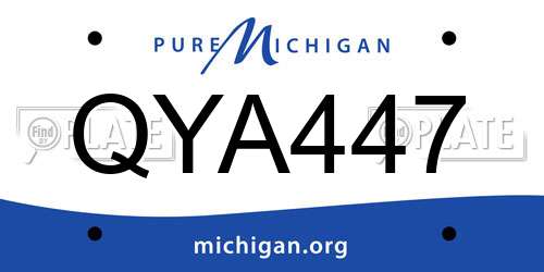 QYA447 Michigan License Plate