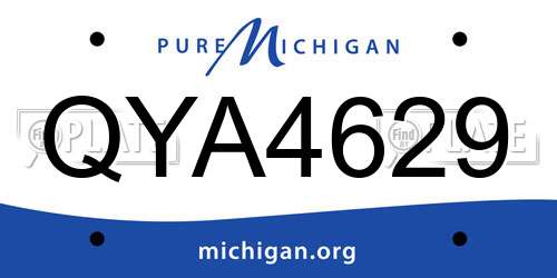 QYA4629 Michigan License Plate